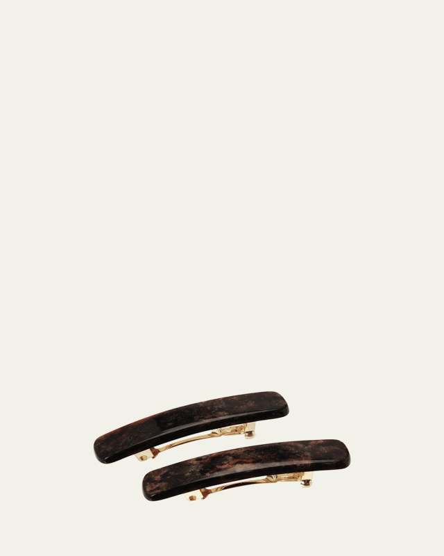 Mini Classic Rectangle Barrettes, Set of 2